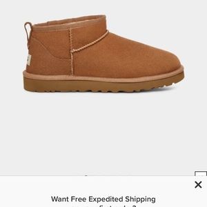 Women’s chestnut ugg minis size 7